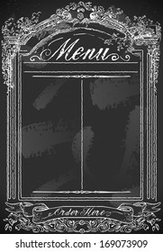 Vintage Restaurant Menu Blackboard. Breakfast Restaurant Chalk Board Menu.Retro Breakfast Menu Restaurant.Street Food Shop Blackboard List.Old Pub Bar Vintage Board Background Infographic Vector Image