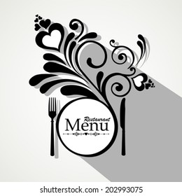 Vintage restaurant menu. Design elements isolated on White background. Vector illustration