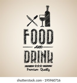 vintage Restaurant menu design stroke