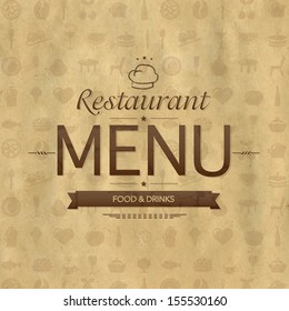 Vintage Restaurant Menu Design, Vector Illustration