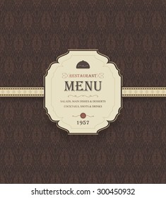 Vintage Restaurant Menu With Striped Background And Title Inscription