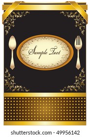 Vintage Restaurant Menu Template for Invitation or Anniversary