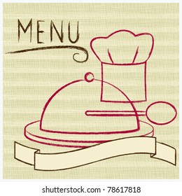 Vintage restaurant menu with textured background