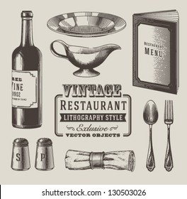Vintage restaurant objects
