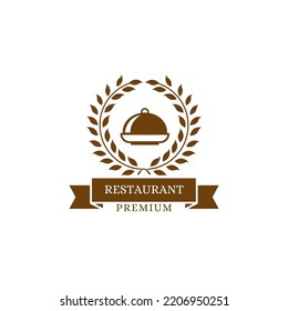 Vintage Restaurant And Tavern Logo Design With Fancy Dessert Icon. Luxury Food Concept Design
