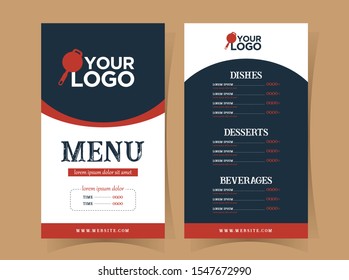 Vintage Resturant Menu Vector Design