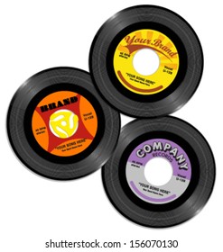  vintage retro 45 record labels