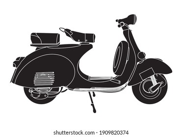 
Vintage, retro, 60's or old motorcycle silhouette