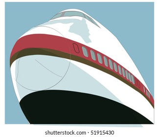 Vintage Retro 747 Jet Airliner Travel Transportation Vector Illustration