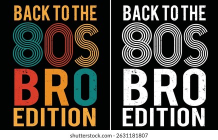 Vintage retro 80s design for t-shirt, bags, mugs, stickers, banner, poster, icon, logo etc. Fully Editable Print Ready Template - Vector.