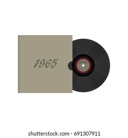 Vintage retro 80's vector vinyl record on white background. Nostalgia 80s