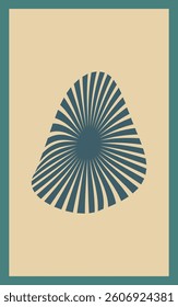 Vintage Retro Abstract Poster Design with Optical Illusion Effect wave line.