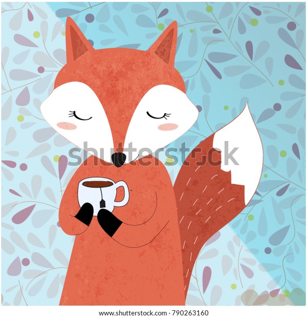 Vintage Retro Adorable Cute Lady Fox Stock Vector Royalty Free