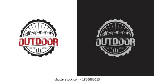 vintage retro adventure outdoor logo design concept	