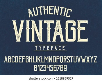 Vintage Retro Alphabet Font Grunge Typeface