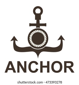 Vintage retro anchor badge and label