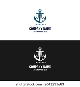 Vintage Retro Anchor Rope with Bait Lure Fish Hook Jig for Nautical Boat Ship Vessel Logo Design