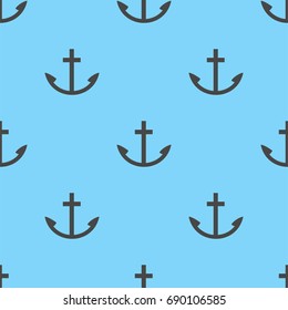 Vintage retro anchor seamless pattern vector sign sea ocean graphic element nautical anchorage symbol illustration