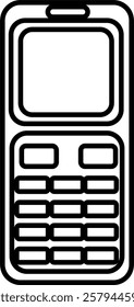 Vintage retro antique rustic classic old mobile phone handphone cellular icon design vector symbol illustration