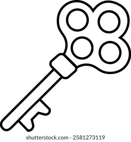 Vintage retro antique rustic classic old key icon design vector symbol illustration