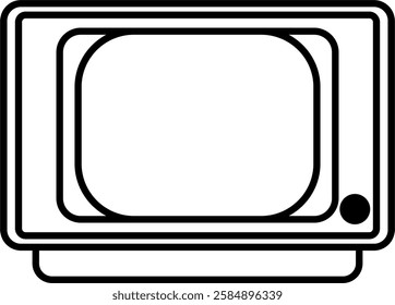 Vintage retro antique rustic classic old TV television icon design vector symbol illustration