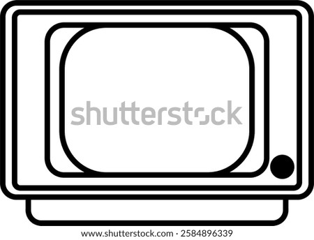 Vintage retro antique rustic classic old TV television icon design vector symbol illustration