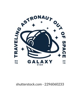 Vintage-Retro-Astronautenhelm mit Saturn-Ring und Logo-Design-Button für Ihre Marke oder Ihr Unternehmen