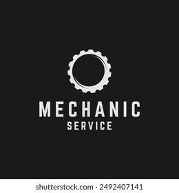 Vintage retro automotive gear logo template.logos for businesses , repair shops , mechanics and badges.