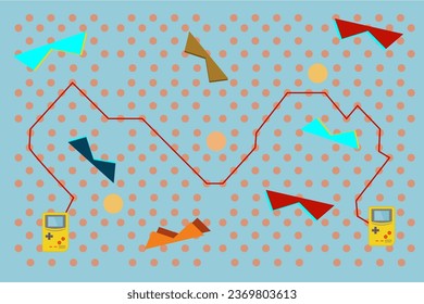 vintage retro background with 90s illustrations motion vector. 90s nostalgia vector.