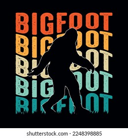 Vintage, Retro Hintergrund Bigfoot T-Shirt-Design