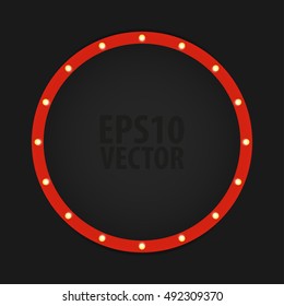 Vintage retro background billboard circle on a dark background