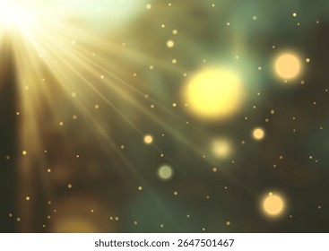 Vintage retro background with a light rays and bokeh lights design