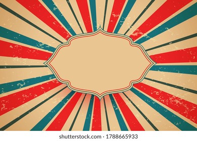 vintage retro background with sunburst rays design