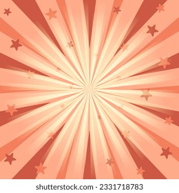 Vintage retro background. Template with sun rays, stars and frame. Vintage circus background. Circus style show banner template.