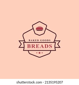 Vintage Retro Badge for Bakery Shop Logos. Bread, Cake, Cafe Logo Vector Design Inspiration