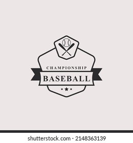 Vintage Retro Badge Baseball Logos Emblems and Design Elements