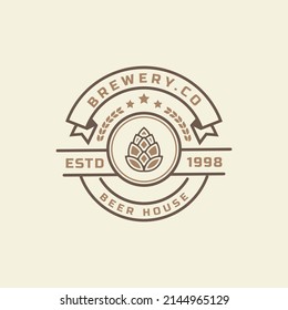 Vintage Retro Badge Beer Label Design Elements Vector Illustration