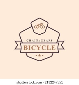 Vintage Retro Badge for Bicycle Repair and Services Shop Logo Emblem Design Symbol