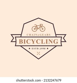 Vintage Retro Badge for Bicycle Repair and Services Shop Logo Emblem Design Symbol