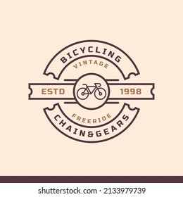 Vintage Retro Badge for Bicycle Repair and Services Shop Logo Emblem Design Symbol