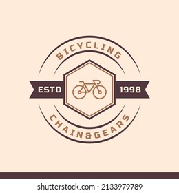 Vintage Retro Badge for Bicycle Repair and Services Shop Logo Emblem Design Symbol