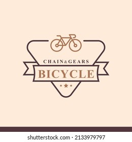 Vintage Retro Badge for Bicycle Repair and Services Shop Logo Emblem Design Symbol