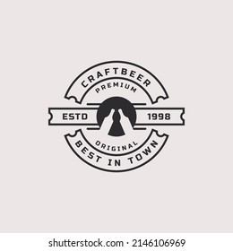 Etiquetas de cervecería de cerveza de marca retro vintage y elemento de logotipo de diseño