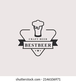 Vintage Retro Badge Craft Beer Brewery Labels and Design Logo Element