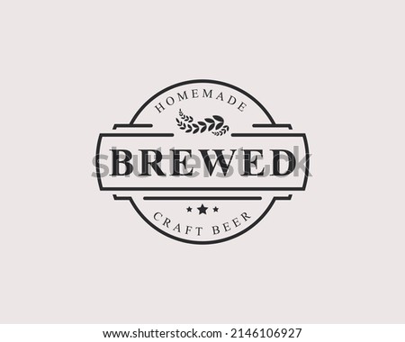 Vintage Retro Badge Craft Beer Brewery Labels and Design Logo Element