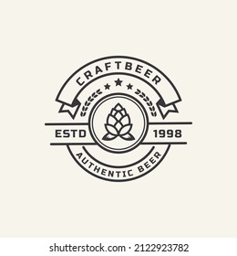 Vintage Retro-Badge für Hopfenbierbrauerei Logo-Design-Element