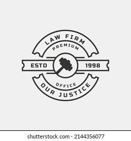 Vintage Retro Badge Lawyer Law Office Logo Vector Design Inspiration