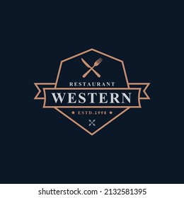 Vintage Retro Badge for Restaurant and Cafe Logo Emblem Design Symbol