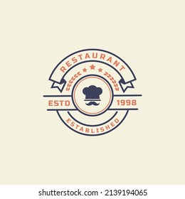 Vintage Retro Badge Restaurant and Cafe icons, Fast Food Logo Design Silhouettes