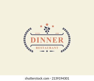 Vintage Retro Badge Restaurant and Cafe icons, Fast Food Logo Design Silhouettes